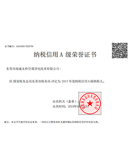 Tax honor certificate